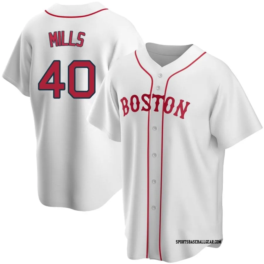 Wyatt Mills Youth Boston Red Sox White Replica Alternate Jersey