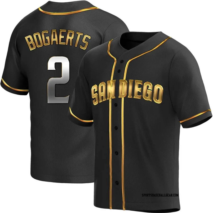 Xander Bogaerts Men's San Diego Padres Black Golden Replica Alternate Jersey