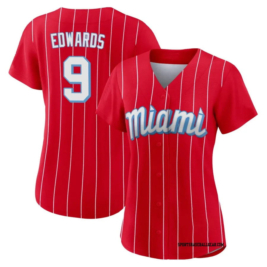Xavier Edwards Women's Miami Marlins Red Authentic 2021 City Connect Jersey