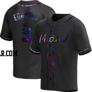 Xavier Edwards Youth Miami Marlins Black Holographic Replica Alternate Jersey