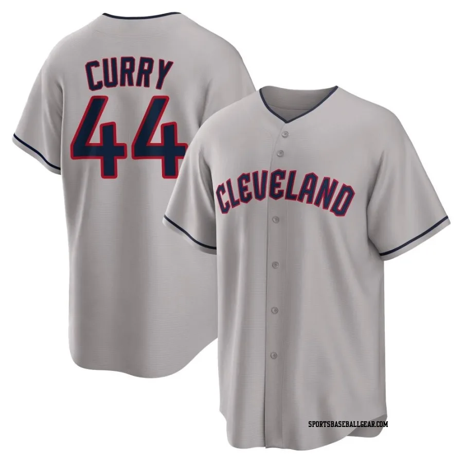 Xzavion Curry Men's Cleveland Guardians Gray Replica Road Jersey