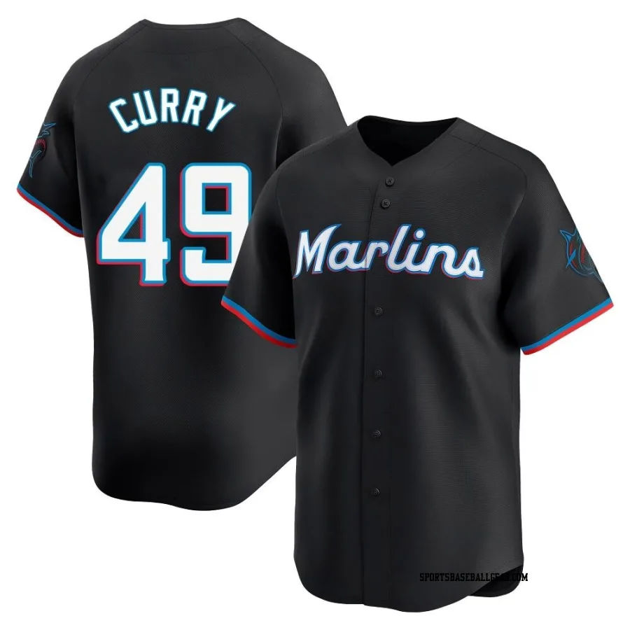 Xzavion Curry Men's Miami Marlins Black Limited Alternate Jersey