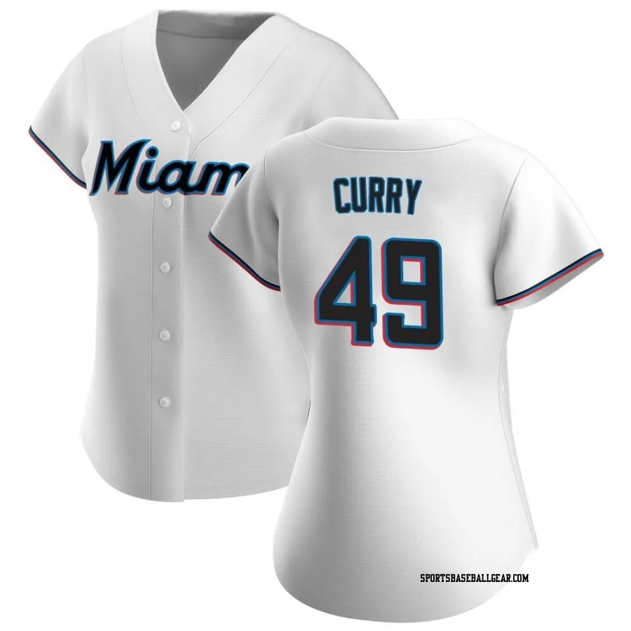 Xzavion Curry Women's Miami Marlins White Authentic Home Jersey