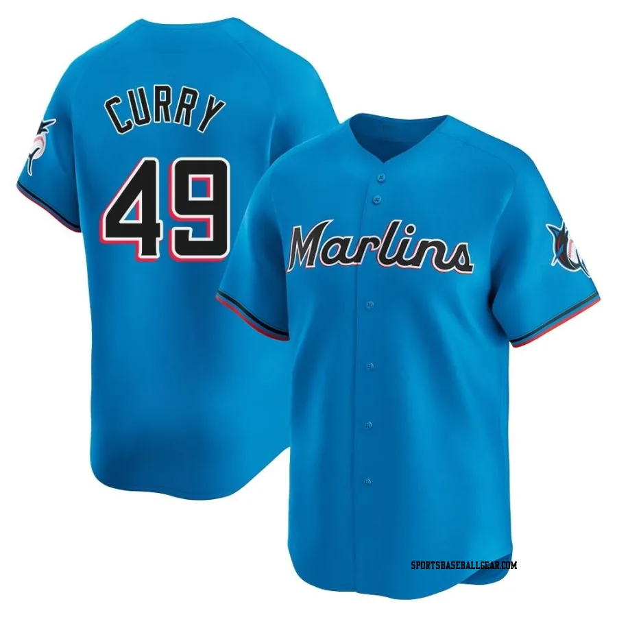 Xzavion Curry Youth Miami Marlins Blue Limited Alternate Jersey