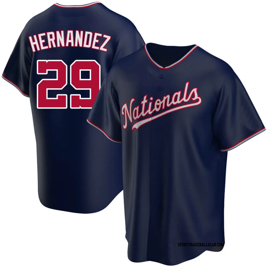 Yadiel Hernandez Men's Washington Nationals Navy Replica Alternate Jersey