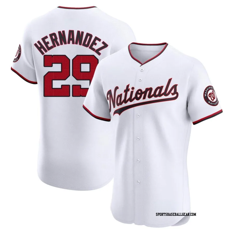 Yadiel Hernandez Men's Washington Nationals White Elite Home Jersey