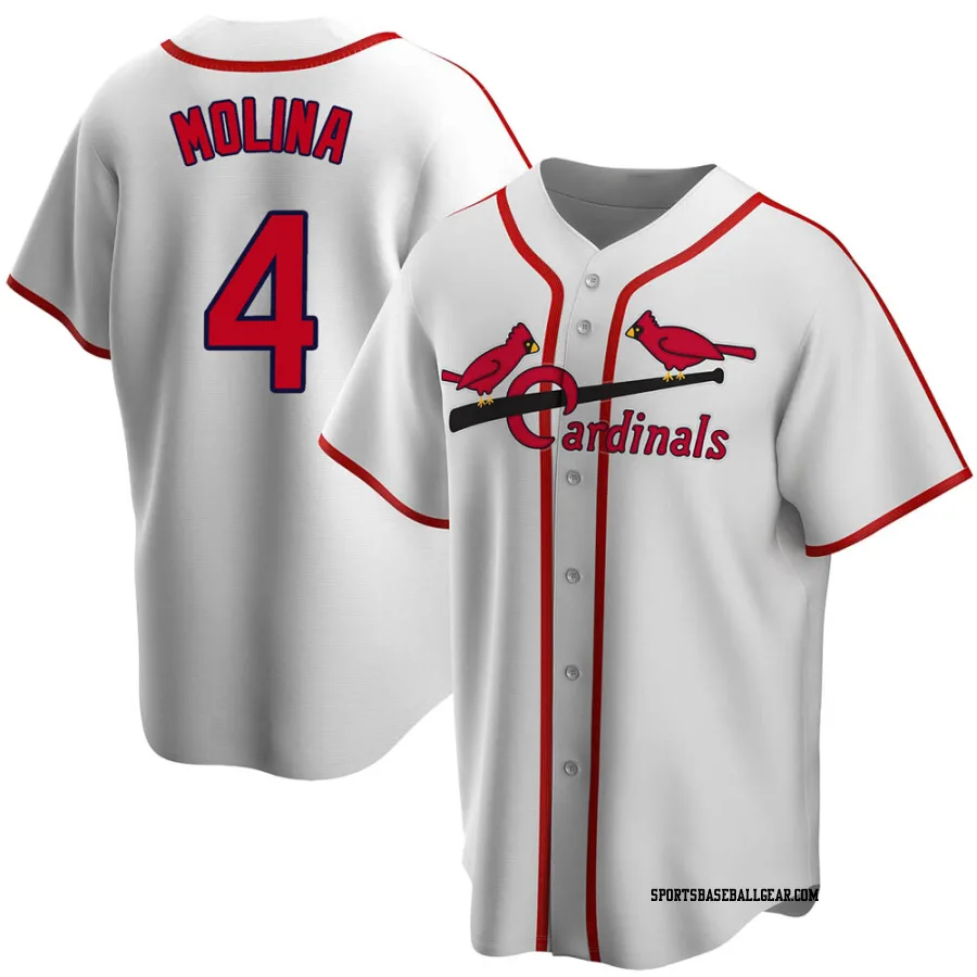 Yadier Molina Men's St. Louis Cardinals White Home Cooperstown Collection Jersey