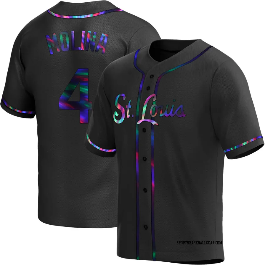 Yadier Molina Youth St. Louis Cardinals Black Holographic Replica Alternate Jersey