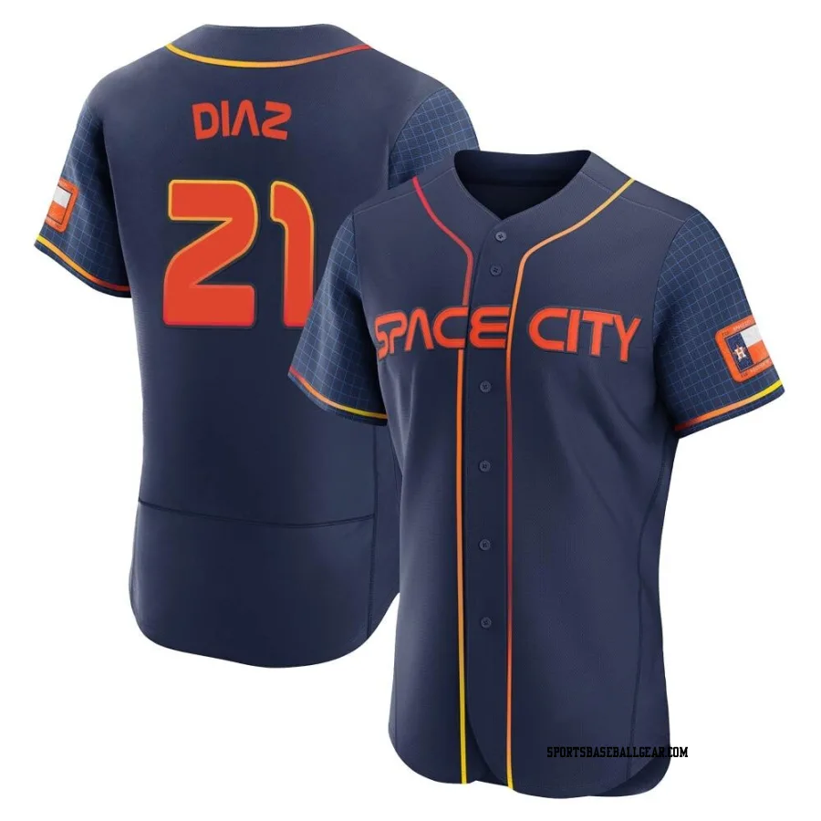 Yainer Diaz Men's Houston Astros Navy Authentic 2022 City Connect Jersey