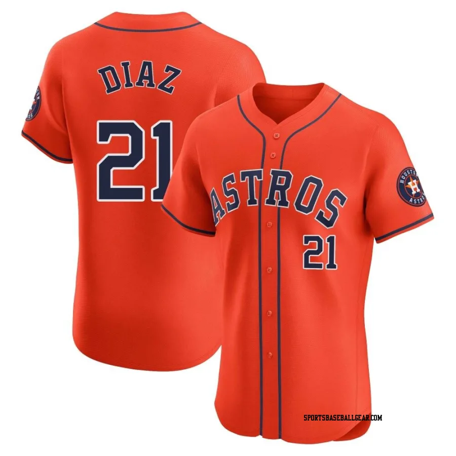 Yainer Diaz Men's Houston Astros Orange Elite Alternate Vapor Premier Jersey