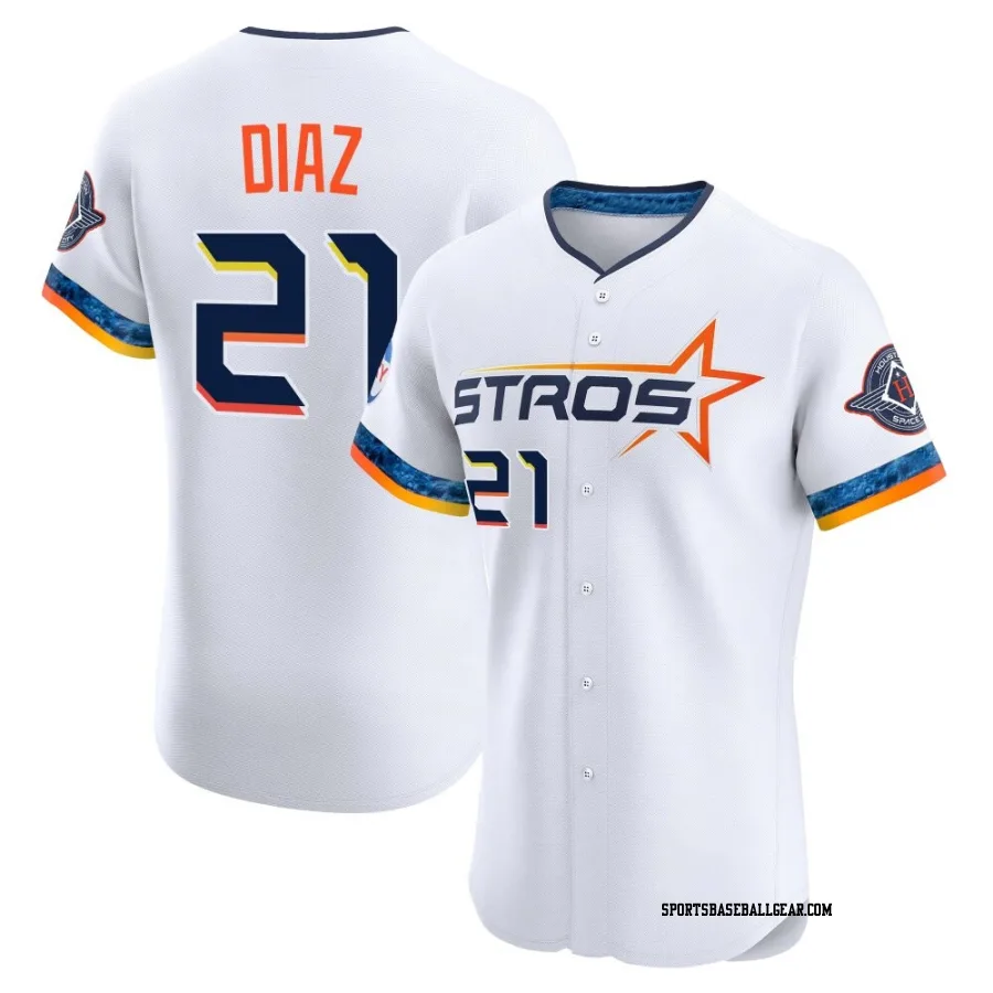 Yainer Diaz Men's Houston Astros White Elite 2025 City Connect Jersey