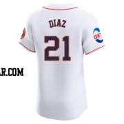 Yainer Diaz Men's Houston Astros White Elite Home Patch Jersey