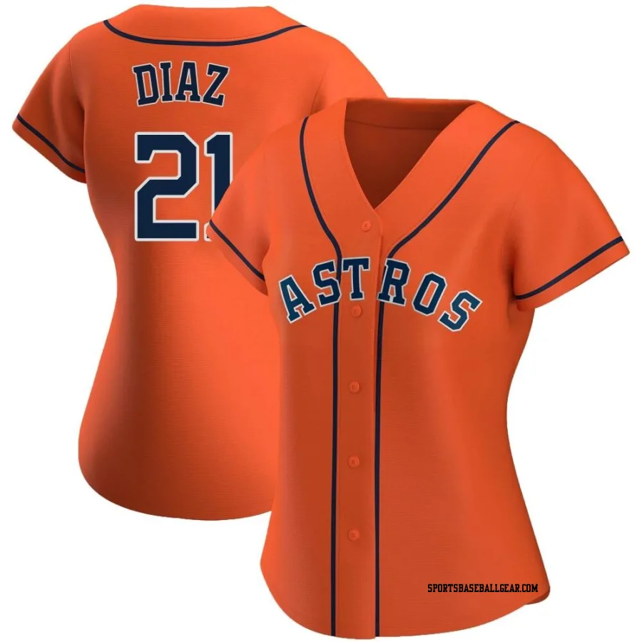 Yainer Diaz Women's Houston Astros Orange Authentic Alternate Jersey