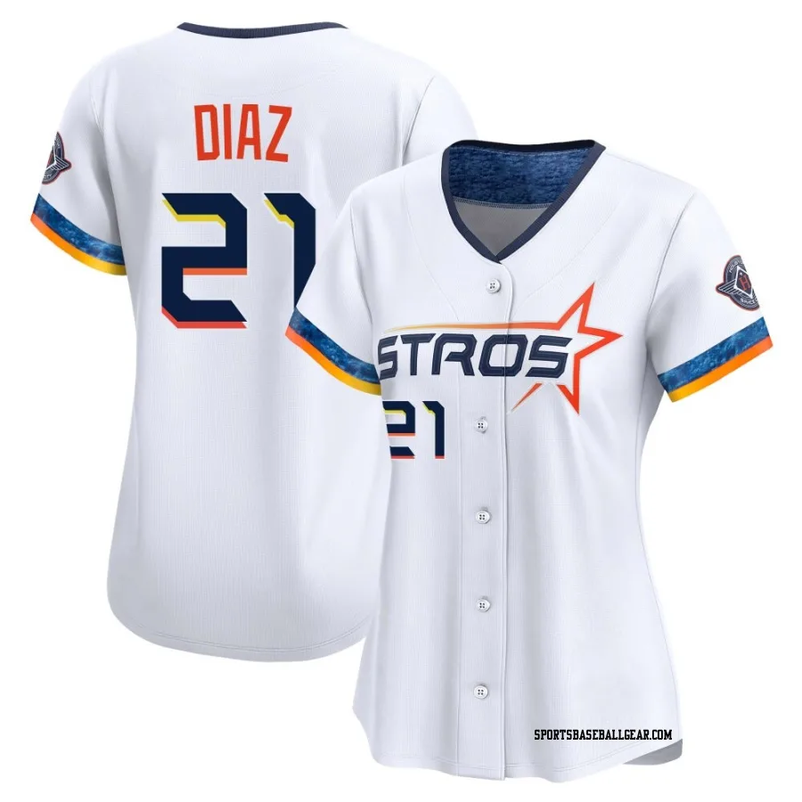 Yainer Diaz Women's Houston Astros White Limited 2025 City Connect Jersey