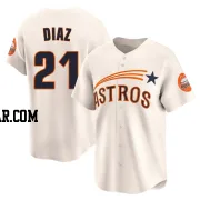 Yainer Diaz Youth Houston Astros Cream Limited Throwback Cooperstown Collection Jersey