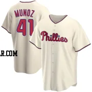 Yairo Munoz Men's Philadelphia Phillies Cream Replica Alternate Jersey