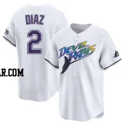 Yandy Diaz Youth Tampa Bay Rays White Limited Throwback Cooperstown Jersey