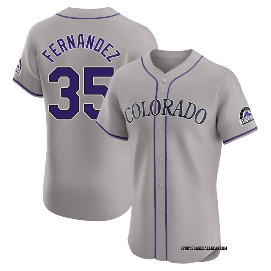 Yanquiel Fernandez Men's Colorado Rockies Gray Elite Road Jersey