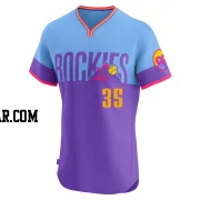 Yanquiel Fernandez Men's Colorado Rockies Purple/Light Elite Blue 2025 City Connect Jersey