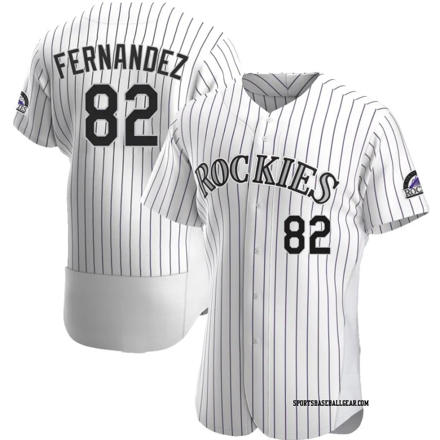 Yanquiel Fernandez Men's Colorado Rockies White Authentic Home Jersey