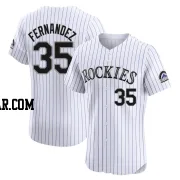 Yanquiel Fernandez Men's Colorado Rockies White Elite Home Jersey