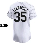 Yanquiel Fernandez Men's Colorado Rockies White Elite Home Jersey