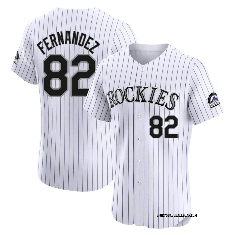 Yanquiel Fernandez Men's Colorado Rockies White Elite Home Jersey
