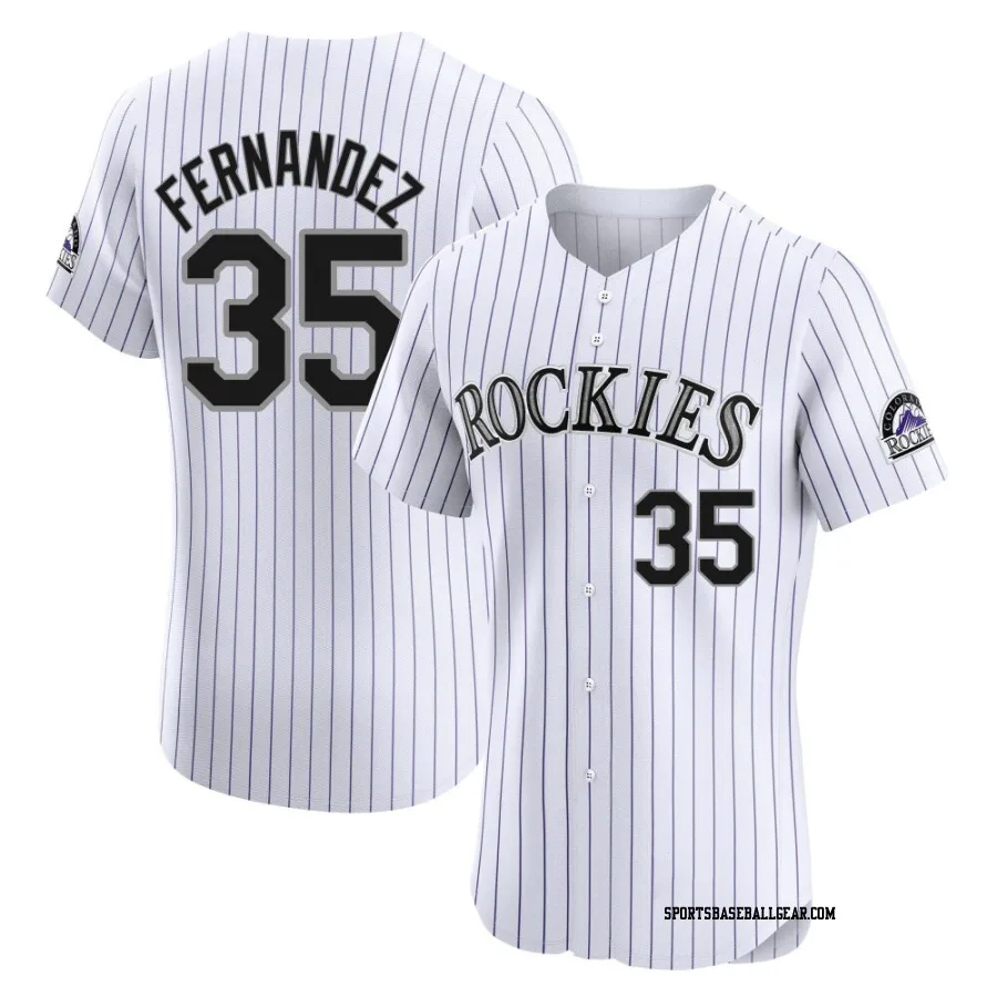 Yanquiel Fernandez Men's Colorado Rockies White Elite Home Jersey