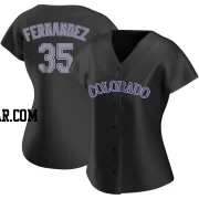 Yanquiel Fernandez Women's Colorado Rockies Black Replica Alternate Jersey