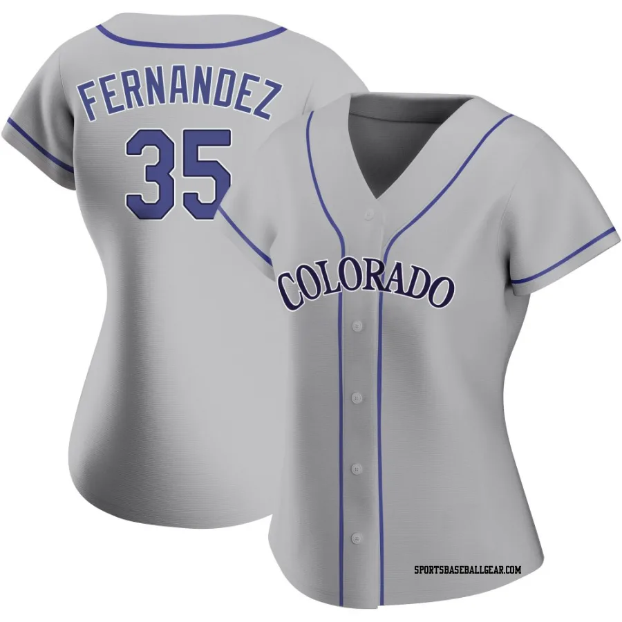 Yanquiel Fernandez Women's Colorado Rockies Gray Authentic Road Jersey