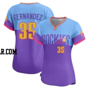 Yanquiel Fernandez Women's Colorado Rockies Purple/Light Limited Blue 2025 City Connect Jersey