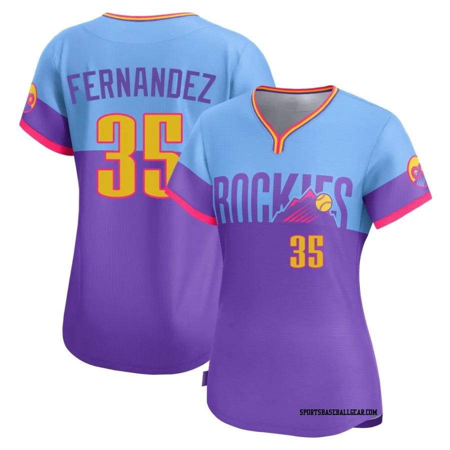 Yanquiel Fernandez Women's Colorado Rockies Purple/Light Limited Blue 2025 City Connect Jersey