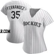 Yanquiel Fernandez Women's Colorado Rockies White Authentic Home Jersey