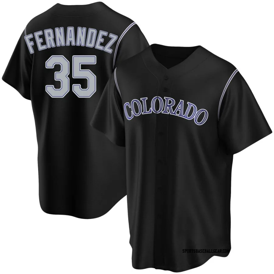 Yanquiel Fernandez Youth Colorado Rockies Black Replica Alternate Jersey