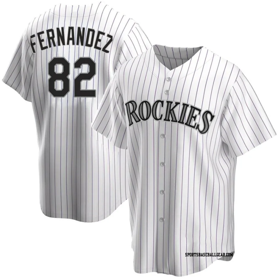 Yanquiel Fernandez Youth Colorado Rockies White Replica Home Jersey