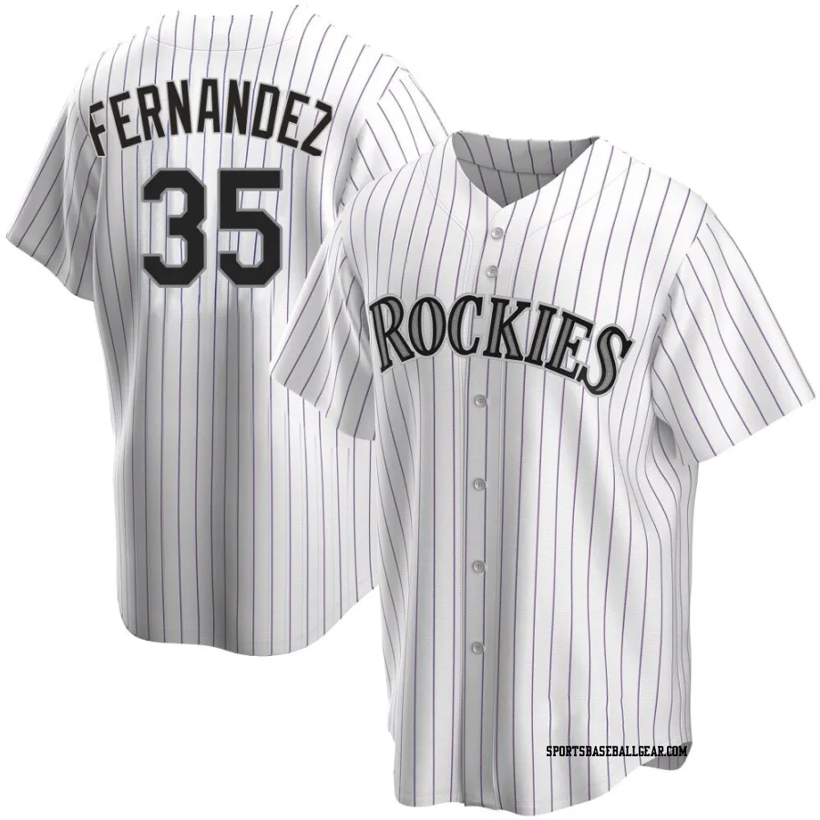 Yanquiel Fernandez Youth Colorado Rockies White Replica Home Jersey