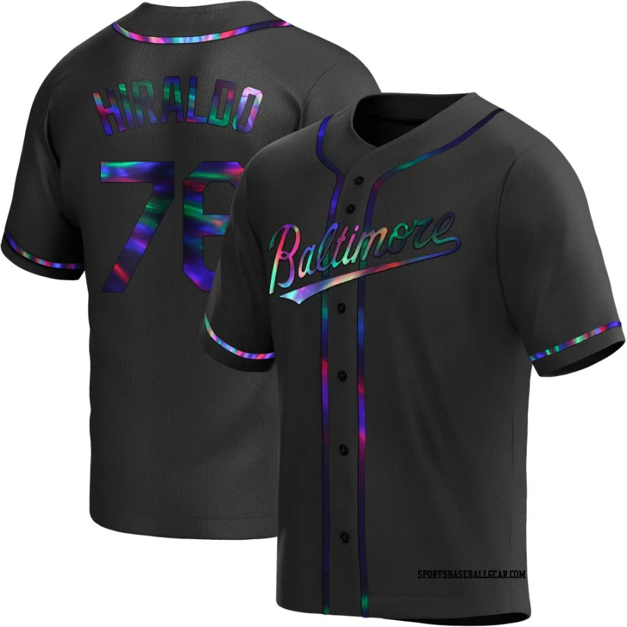 Yaramil Hiraldo Men's Baltimore Orioles Black Holographic Replica Alternate Jersey