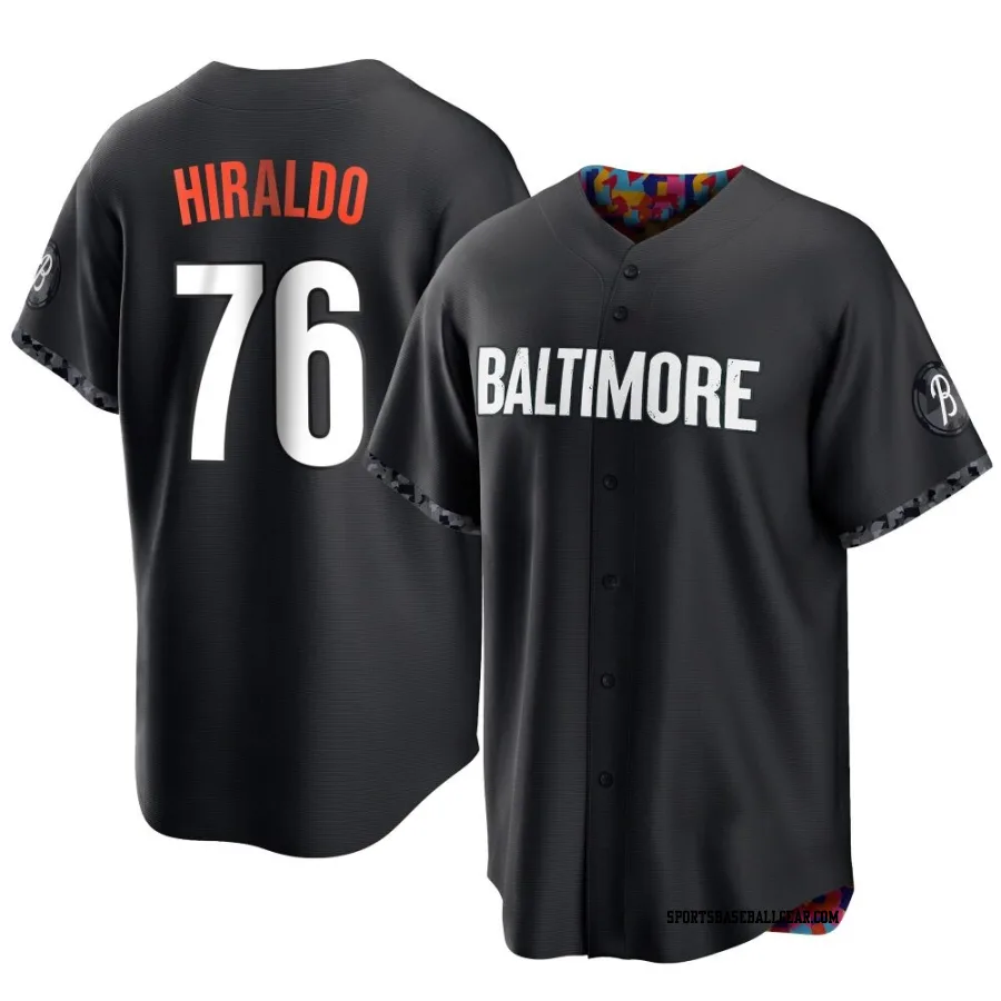 Yaramil Hiraldo Men's Baltimore Orioles Black Replica 2023 City Connect Jersey