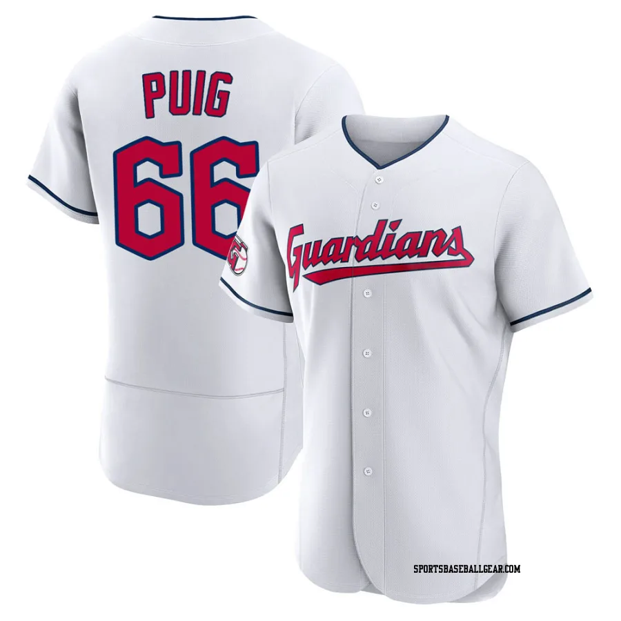 Yasiel Puig Men's Cleveland Guardians White Authentic Home Jersey