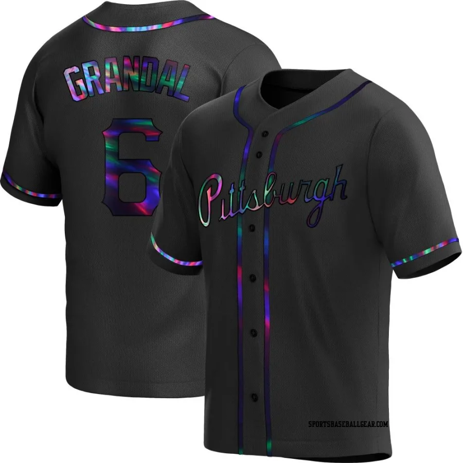 Yasmani Grandal Men's Pittsburgh Pirates Black Holographic Replica Alternate Jersey