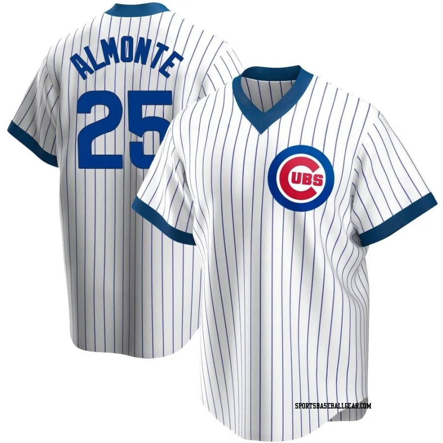 Yency Almonte Men's Chicago Cubs White Replica Home Cooperstown Collection Jersey