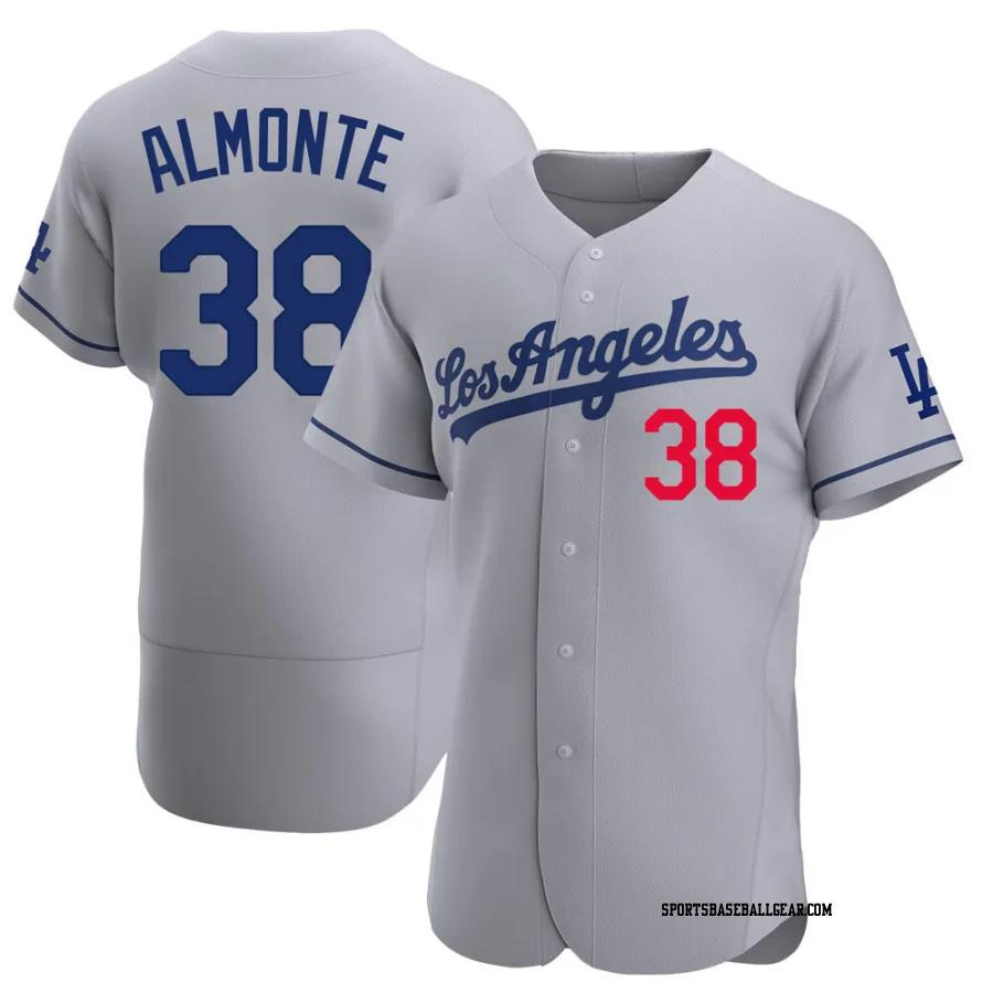 Yency Almonte Men's Los Angeles Dodgers Gray Authentic Away Jersey