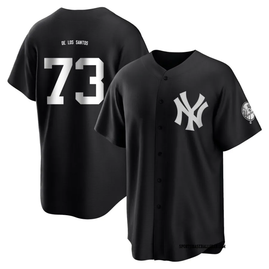 Yerry De Los Santos Men's New York Yankees Black/White Replica Yerry De los Santos Jersey
