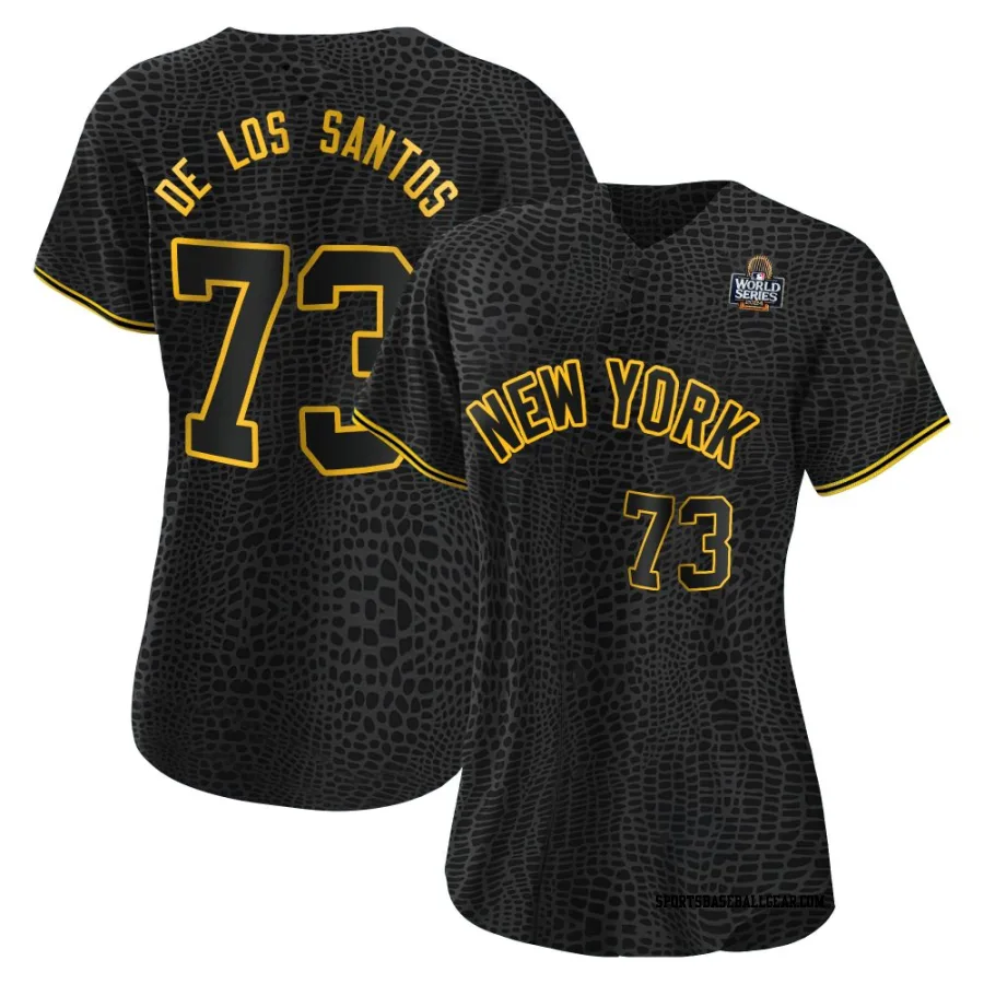 Yerry De Los Santos Women's New York Yankees Black Authentic Yerry De los Santos Snake Skin City 2024 World Series Jersey