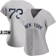 Yerry De Los Santos Women's New York Yankees Gray Authentic Yerry De los Santos 2021 Field of Dreams Jersey