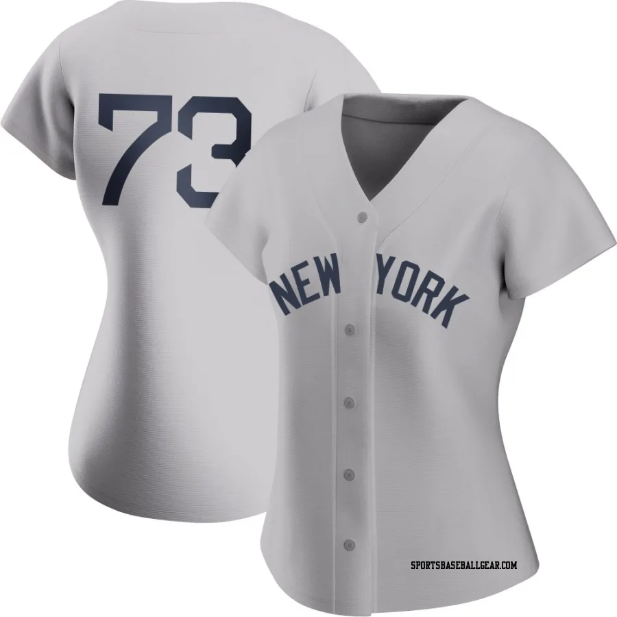 Yerry De Los Santos Women's New York Yankees Gray Authentic Yerry De los Santos 2021 Field of Dreams Jersey