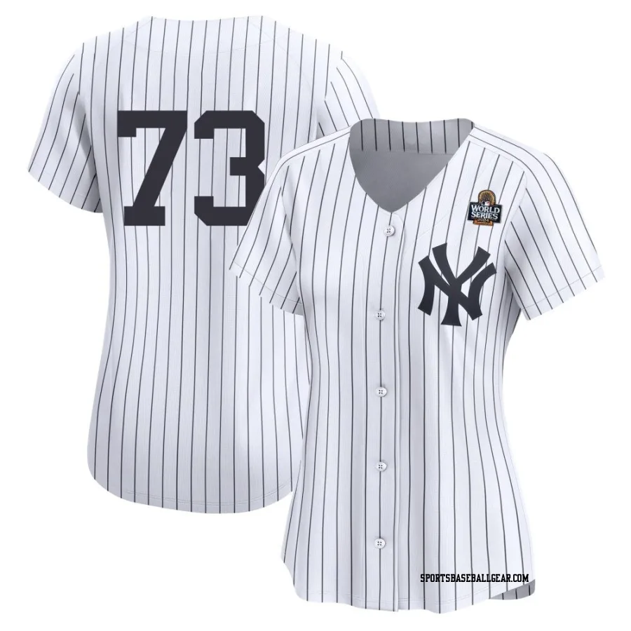 Yerry De Los Santos Women's New York Yankees White Limited Yankee Yerry De los Santos Home 2nd 2024 World Series Jersey
