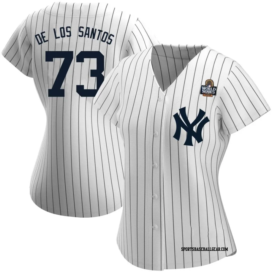 Yerry De Los Santos Women's New York Yankees White Replica Yerry De los Santos Home Name 2024 World Series Jersey
