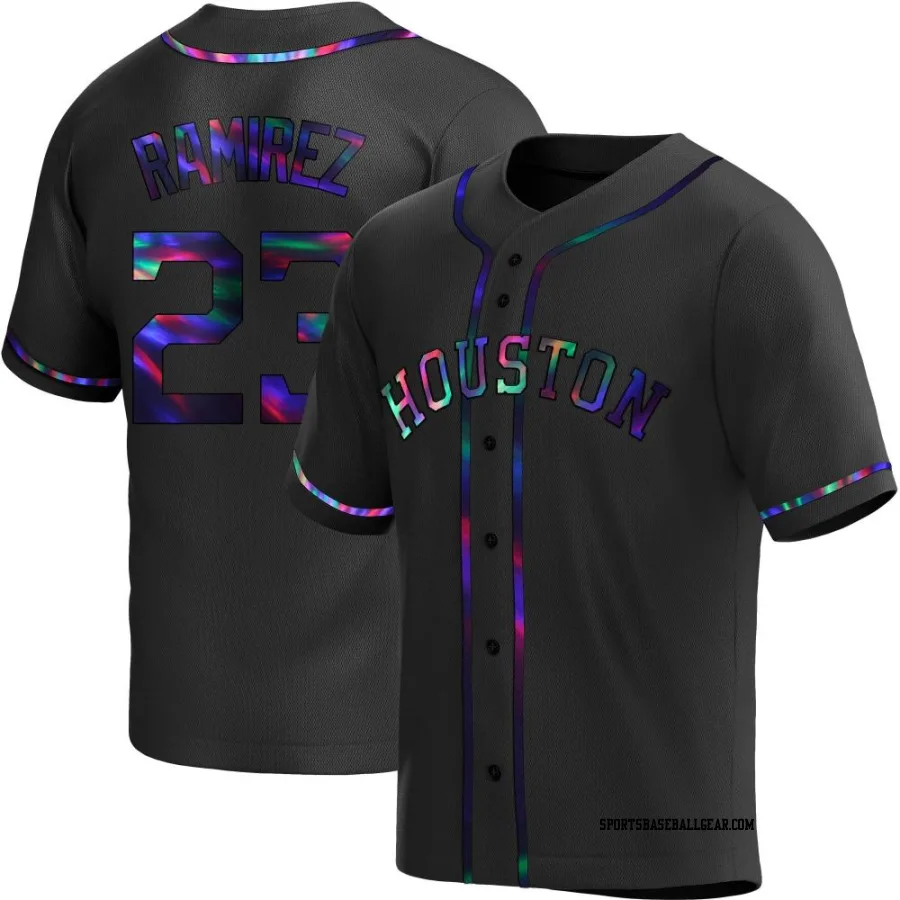 Yeuris Ramirez Youth Houston Astros Black Holographic Replica Alternate Jersey