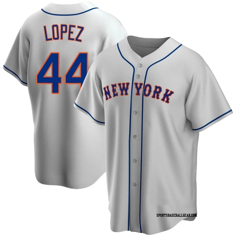 Yoan Lopez Men's New York Mets Gray Replica Road Jersey